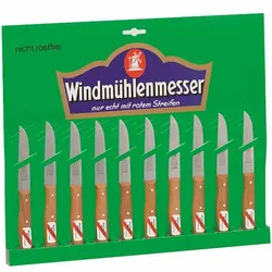 WINDMÜHLEN Küchenmesser-Karte mit 10 Messern