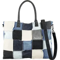 COLLEZIONE ALESSANDRO Schultertasche Patchwork Jeans aus 45 Jeanspatches genäht von - blau