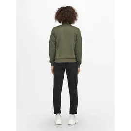 Only Sweatjacke "ONLJOYCE L/S BOMBER SWT NOOS", Damen, Gr. L, kalamata, Sweatware;Steppware, Obermaterial: 100% Polyester, regular fit hüftlang, Rundhals, Rippbündchen, Sweatjacken Sweatjacke, Polyester, regular fit