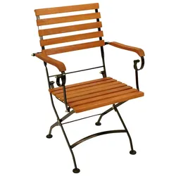 Gartenklappstuhl Set mit Armlehnen Gestell aus Metall (2er Set)