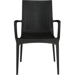 Rattan Bistrot anthrazit Sessel , mit Greenpol recyceltem Material hergestellt, stapelbar. Marke Grandsoleil.  57x53x87