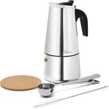 joeji's Kitchen Espressokocher Induktion ﻿- ﻿﻿Mokkakanne ﻿Espresso Maker für 6 Tassen (300 ml), Stovetop Coffee Maker Induktion Herde geeignet - ﻿﻿﻿﻿kaffeekocher Set