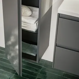 Laufen Lani Hochschrank 35,5 x 165,0 cm Verkehrsgrau Glas/MDF