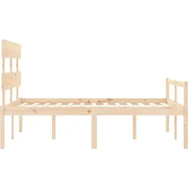 vidaXL Seniorenbett mit Kopfteil Massivholz