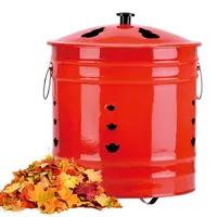 Feuerbehälter - Feuertonne für Außenbereich | Emaille und Edelstahl Struktur, Stabiler ergonomischer Griff mit Deckel und funkenfreiem Brenner für Garten, Patio, 26cm