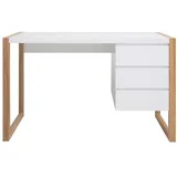 miliboo Design-Schreibtisch 3 Schubladen weiß matt ARMEL