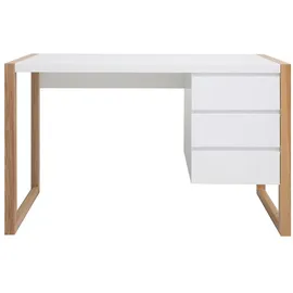 miliboo Design-Schreibtisch 3 Schubladen weiß matt Armel