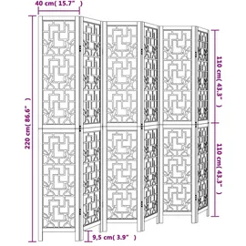 vidaXL Paravent - Raumteiler Braun Massivholz Paulownia