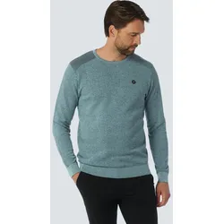 Rundhalspullover NO EXCESS "No Excess Rundhalspullover mit Raffinierter Zwei-Farben-Jacquard", Herren, Gr. XL, blau, 100% Baumwolle, Pullover