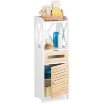 Relaxdays Beistellschrank klein 24,5 x 31,5 x 89 cm Weiß