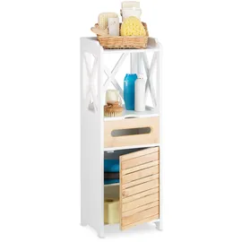Relaxdays Beistellschrank klein 24,5 x 31,5 x 89 cm Weiß