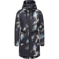 Ragwear Damen Wintermantel Warmer Parka mit Teddyfell wasserdicht und atmungsaktiv Holstic Print YOUMODO Black Gr. M - M