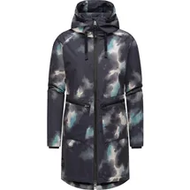 Ragwear Damen Wintermantel Warmer Parka mit Teddyfell wasserdicht und atmungsaktiv Holstic Print YOUMODO Black Gr. M - M