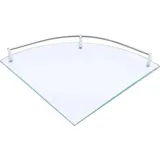 Glas Eckregal - Wandregal Bad - 23,5 x 23,5 cm - 4 mm ESG Sicherheitsglas - Dusch Eckablage - Transparent
