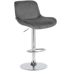 CLP Barhocker Solon Chrom dunkelgrau/Samt