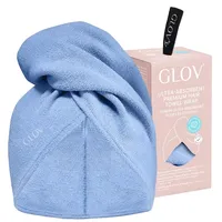 Glov Ultra–Absorbent Haarturban Für Hitzefreies Haartrocknen Handtuch Blue