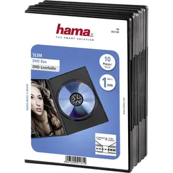 Hama - Slim Jewel Case für Speicher-DVD - Schwarz (Packung mit 10)