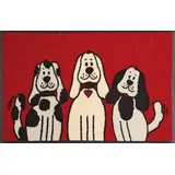 Wash+Dry Three Dogs 40 x 60 cm Beige/Rot