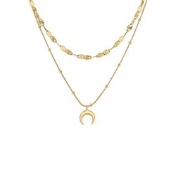 Elli Layer Plättchen Mond Sichel Vintage Kette 925 Silber goldfarben Damen 