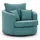 s-style möbel Drehsessel Ted Cord 107 x 94 x 100 cm Türkis drehbar mit Kissen