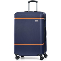 AnyZip Koffer Groß Hartschalenkoffer Leicht Trolley ABS + PC Reisekoffer mit Rollen 4 Räder TSA Schloss(XL, Dunkelblau)