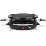 Wëasy Raclette Gerät und Grill LUGA40, 6 Personen, Antihaftbeschictung, 900 W, rund Edelstahl, schwarz