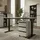 KADIMA DESIGN Büro Set 2-teilig Schreibtisch 160x80cm & Rollcontainer 215x91x80cm beige/schwarz
