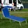 Garden Pleasure Kiso Sonnenliege 197 x 61 x 33,5 cm blau inkl. Sonnendach klappbar
