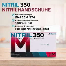 altruan Nitril Handschuhe, Einmalhandschuhe, blau - 100 Stück, Größe M