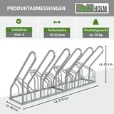 Trutzholm Fahrradständer für 6 Fahrräder 210x40x85 cm grau
