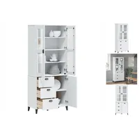 VidaXL Highboard VIKEN Weiß 80x40x190 cm Massivholz Kiefer