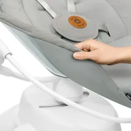 lionelo - Babyschaukel mit Melodie MELL Beige Sand 4xAA + Fernbedienung - Weiß/Beige