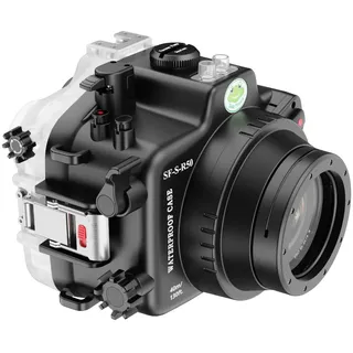 Wasserdichtes Unterwassergehäuse für Canon EOS R50 Kamera, IPX8 40 m Tauchgehäuse mit blendfreiem Glas und Full (EOS R50 60 mm FL60)