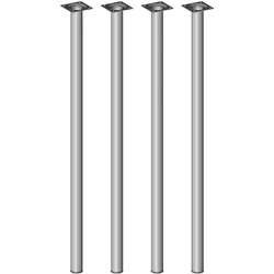 Element System Möbelfüße 4er-Set BURGUND Tischbeine Tischgestell Ø30 edelstahloptik/silber