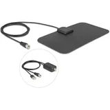 DeLock DAB+ DVB-T2 Antenne F Stecker 5 - 25 dB aktiv omnidirektional schwarz