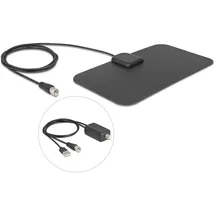 DeLock DAB+ DVB-T2 Antenne F Stecker 5 - 25 dB aktiv omnidirektional schwarz