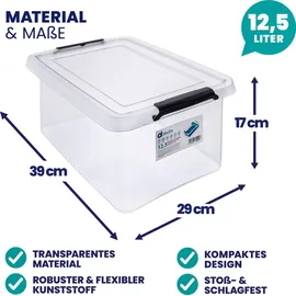 DEUBA Aufbewahrungsbox 29 x 17 x 39 cm 10-tlg. transparent