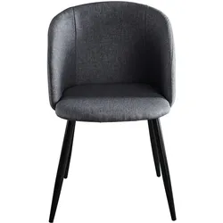 SIT Möbel 2er-Set Armlehnstuhl | gepolstert | Bezug Stoff dunkelgrau | 4-Fußgestell Stahl schwarz | B 63 x T 53 x H 84 cm | 19000-01 | Serie STUHL
