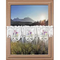 HOSSNER - ART OF HOME DECO Querbehang "Blumensee" Gr. 2, bunt (grün, lila, weiß), B:120cm H:30cm, Ausbrenner, Polyester, HOSSNER - ART OF HOME DECO, Gardinen, m. Cut-Outs