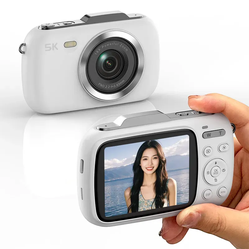 "Komery G7 5K Digitalkamera, Kameras für die Fotografie, tragbare 80-MP-UHD-Vlogging-Kamera, günstige 18-fach-Zoom-Reisekamera, Fotokameras für Anfänger und Jugendliche – Weiß "