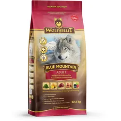 WOLFSBLUT Blue Mountain Wildfleisch mit Kartoffeln Hundetrockenfutter 12,5 Kilogramm