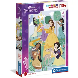 CLEMENTONI - 25736 - Supercolor Puzzle Disney Princess - Puzzle Mit 104 Teile - Puzzle Für Kinder Ab 6 Jahren, Made In Italy