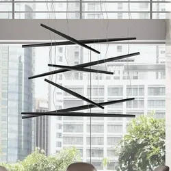 Panzeri Viisi LED-Hängeleuchte direkt oder indirekt Indirekt / Schwarz / 210cm