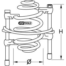KS Tools Federspanner mit Sicherheitsbügel, kunststoffbeschichteten Haken, 300mm
