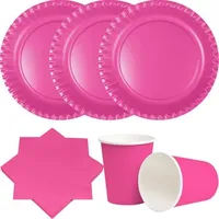 Floralgrace Party Deko Set pink Einweggeschirr für 20 Personen