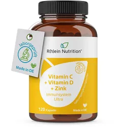 VITAMIN C + VITAMIN D + Zink Immunsystem Ultra hochdosiert 120 St