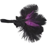 1920s Stirnband Feder Damen,20er Jahre Flapper Feder Haarband,Gatsby Kostüm Accessoires Charleston Haarband Vintage Feder Kristall Haarband ​20er Jahre Kopfschmuck Kleid Accessoires für Frauen Mädchen