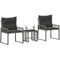 vidaXL Gartenmöbel Set 7-tlg. Grau/Dunkelgrau