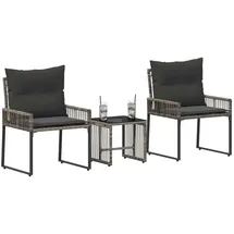 vidaXL Gartenmöbel Set 7-tlg. Grau/Dunkelgrau