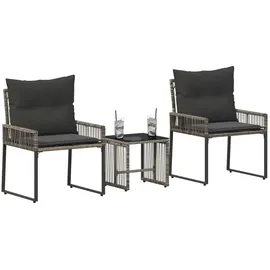 vidaXL Gartenmöbel Set 7-tlg. Grau/Dunkelgrau